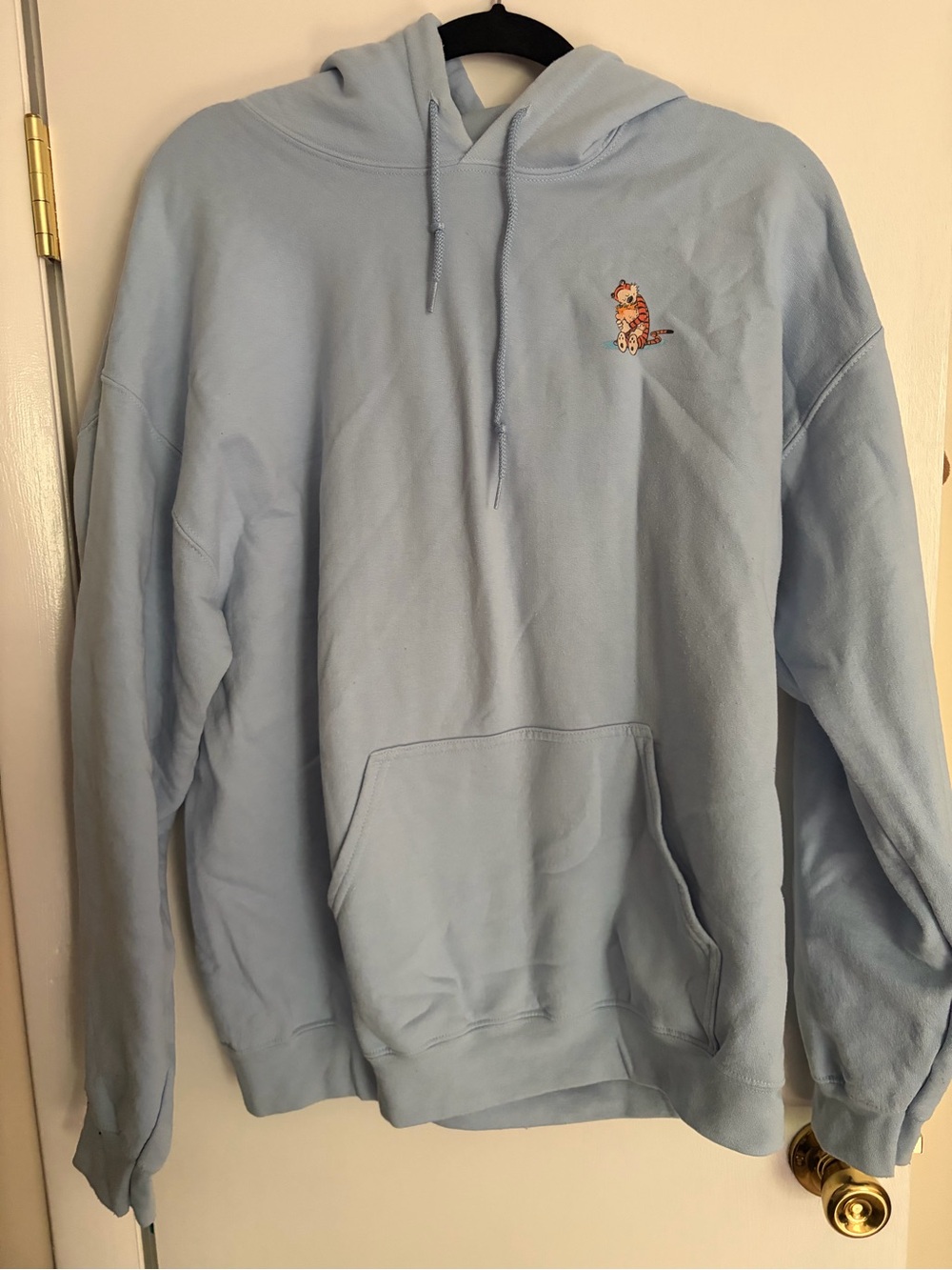 Gildan Light Blue Men's Hoodie Calvin & Hobbs